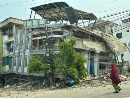 Foto uit het rampengebied in Myanmar.